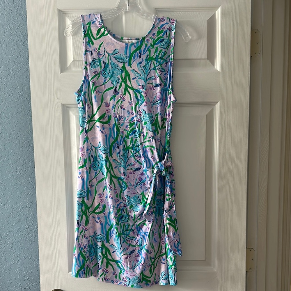 Lilly Pulitzer Multicolor Patterned Dress with tie waist size large